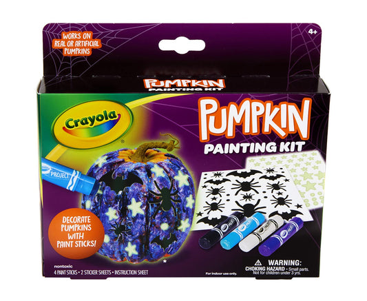 Crayola Galaxy No Carve Pumpkin Decorating Kit, Less Mess Kids Paint Set, Glow in The Dark Stickers