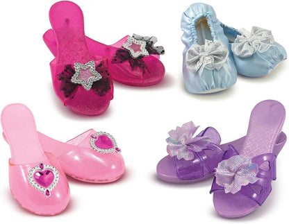 Melissa & Doug Role Play Collection - Step In Style! Dress-Up Shoes Set (4 Pairs), Multicolored, 11" x 12" x 4.5" Packaged