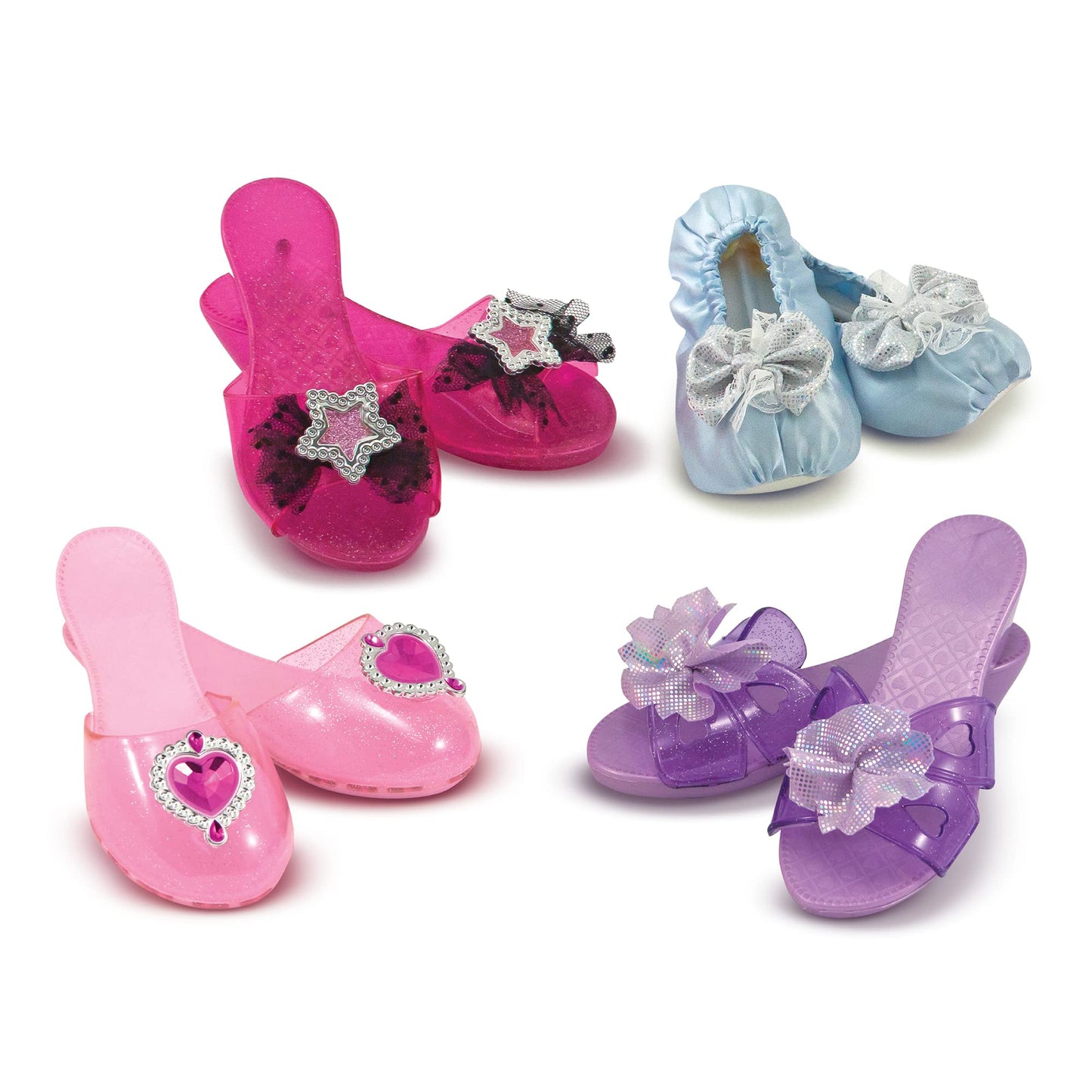 Melissa & Doug Role Play Collection - Step In Style! Dress-Up Shoes Set (4 Pairs), Multicolored, 11" x 12" x 4.5" Packaged