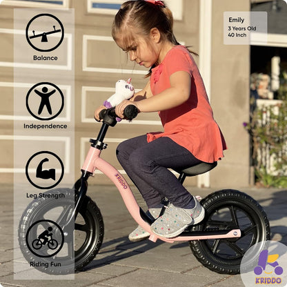 KRIDDO Toddler Balance Bike 2 Year Old, Age 18 Months to 5 Years Old, Early Learning Interactive Push Bicycle with Steady Balancing, Gift Bike for 2-5 Boys Girls