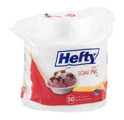 (4) Hefty Everyday Soak-Proof Foam Bowls, 12 Ounce, 50 Count