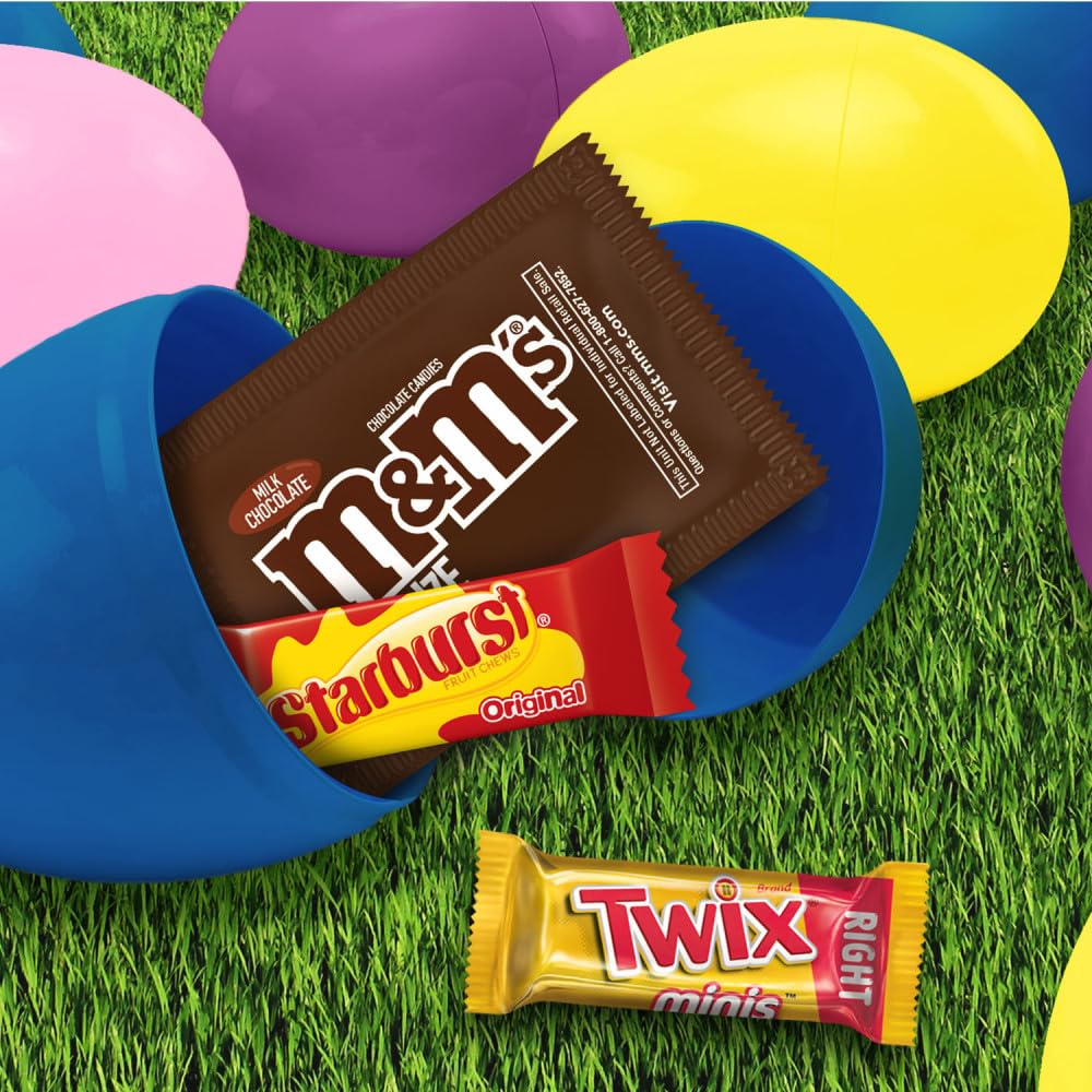 Mars M&M'S, TWIX & STARBURST Candy-Filled Easter Eggs Bag, 11.04 oz, 30 Count