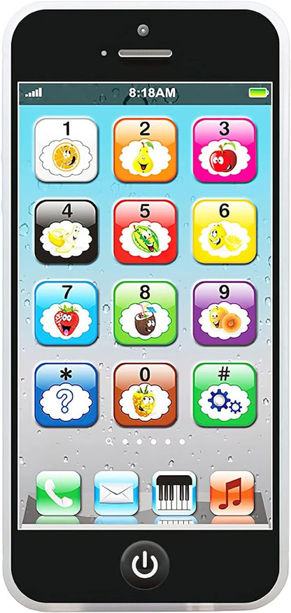 Wolmund Toy Learning Play Cell Phone with 8 Functions and Dazzling Lights for Toddler Baby Kids 12-18 Months Ages 1-3 Year Old