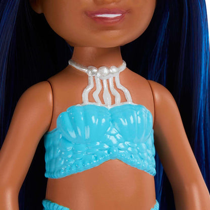 Barbie Mermaid Chelsea Doll with Midnight Blue Hair and Ombre Tail, Mermaid Toys, Crown Accessory