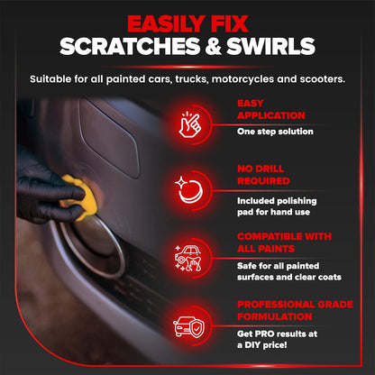 Carfidant Scratch and Swirl Remover - Car Scratch Remover for Deep Scratches with Buffer Pad, Scratch Remover for Vehicles Repair Paint Any Color - Rubbing Compound for Cars