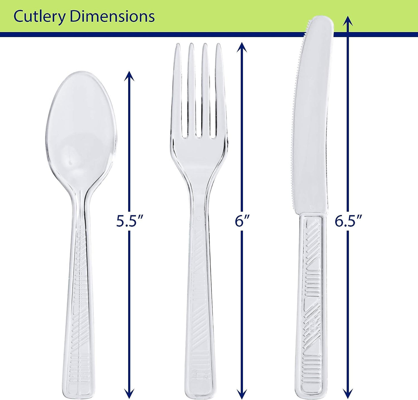 Party Dimensions Plastic 300 Count Cutlery Combo Box, Clear, Combo Box, Clear 300 Count