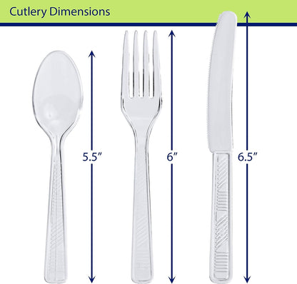 Party Dimensions Plastic 300 Count Cutlery Combo Box, Clear, Combo Box, Clear 300 Count