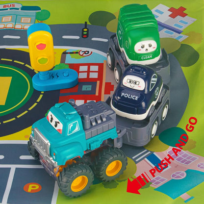 ALASOU Baby Truck Car Toys with Tractor-Trailor and Playmat/Storage Bag|1st Birthday Gifts for Toddler Toys Age 1-2|Baby Toys for 1 Year Old Boy|1 2 Year Old Boy Birthday Gift for Infant Toddlers