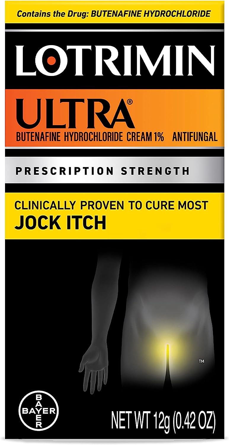Lotrimin Ultra Antifungal Jock Itch Cream - Powerful Butenafine Hydrochloride Treatment for Jock Itch and Fungal Infections, 0.42 Ounce (12 Grams) (Packaging May Vary)