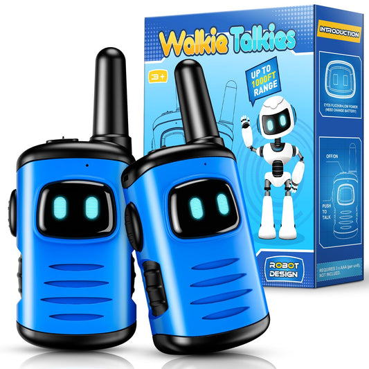 Kids Walkie Talkies Toys for Boys: comedyfun Mini Robots Walkies Talkies 2 Pack Christmas Birthday Gifts for 3 4 5 6 Year Old Boys Toys for 3 4 5 6-8 Year Old Camping Outdoor Games Stocking Stuffers