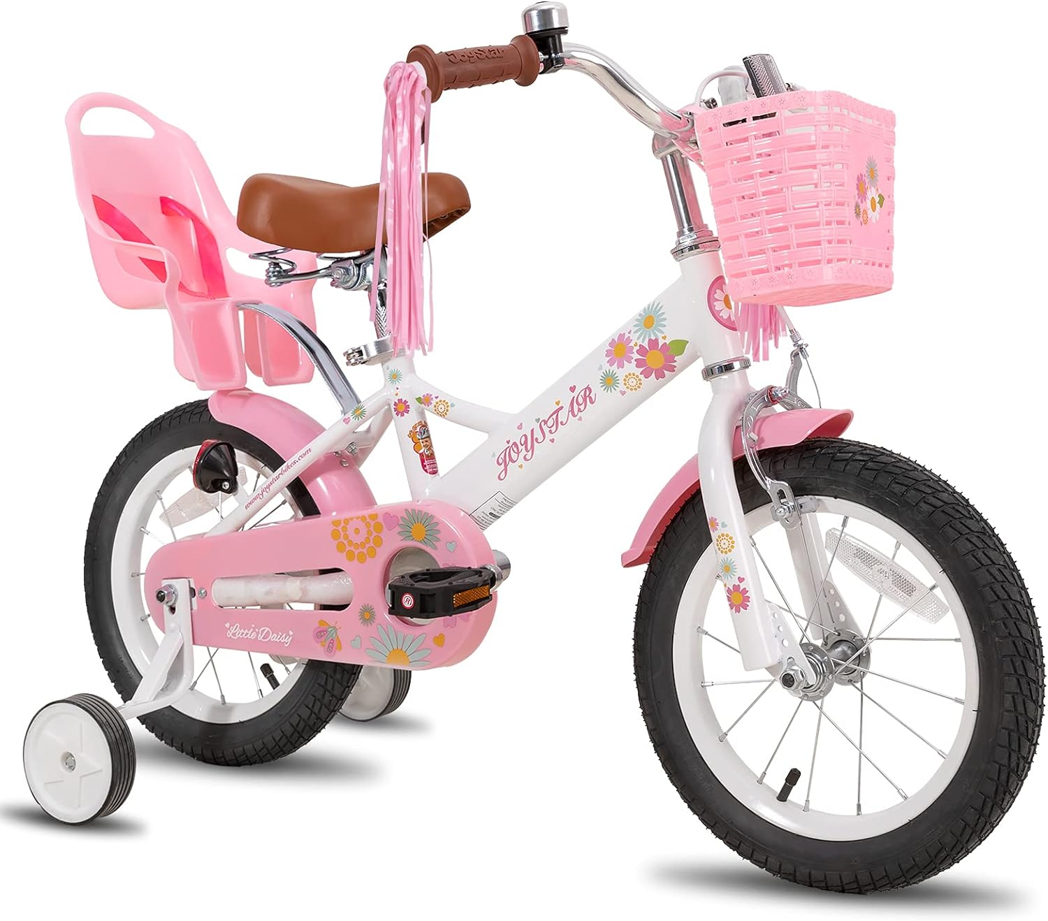 JOYSTAR Little Daisy Kids Bike for Girls Ages 2-12 Years, 12 14 16 20 Inch Princess Girls Bicycle with Doll Bike Seat, Training Wheels, Basket and Streamers, Kids Cycle Bikes, Multiple Colors