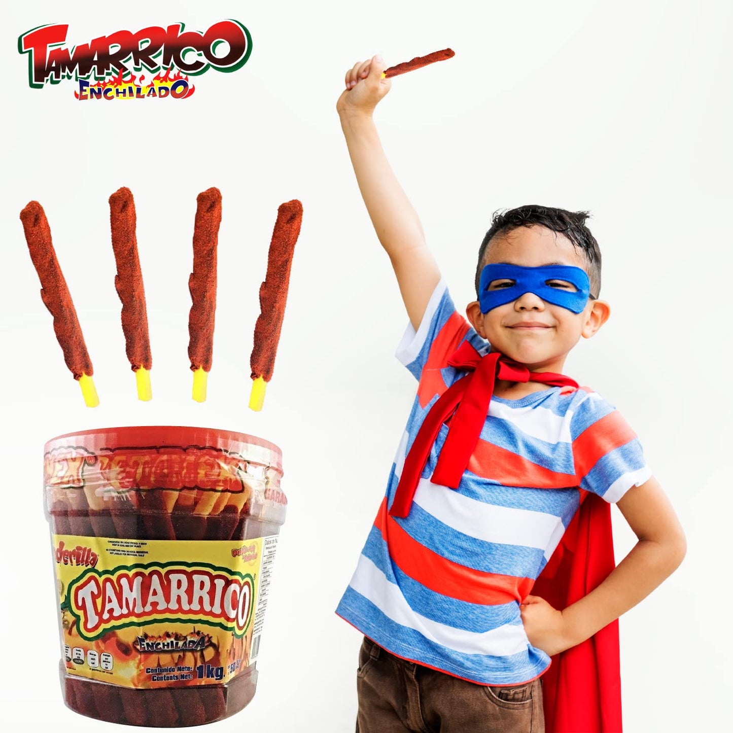 BETAMEX Tamarrico Candy Tamarind Flavor Sticks 50 Pcs 1kg/2.2pounds – Mexican Candy – Chili and Natural Tamarind – Spicy Flavor