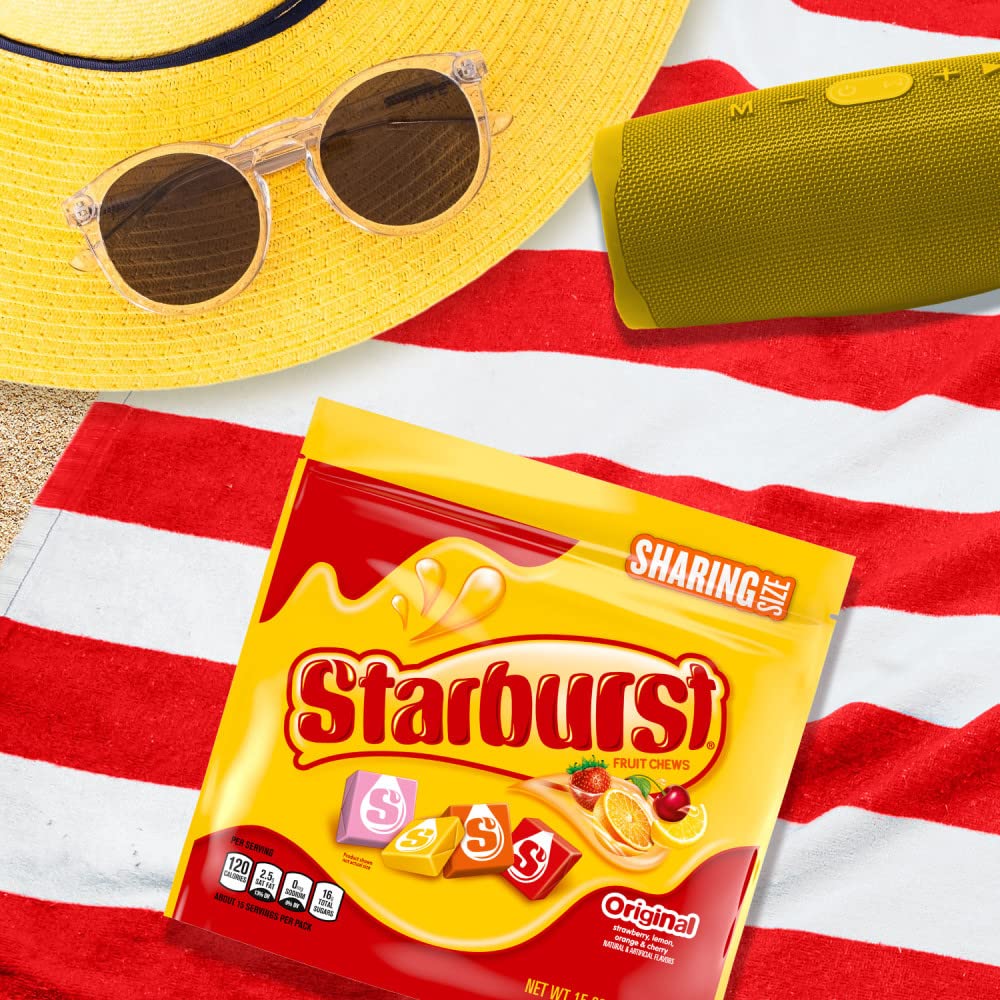 STARBURST Original Fruit Chews Chewy Summer Candy Sharing Size Bag, 15.6oz