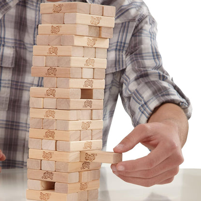 Jenga Classic Game with Genuine Hardwood Blocks, Stacking Tower Game for 1 or More Players, Kids Ages 6 and Up