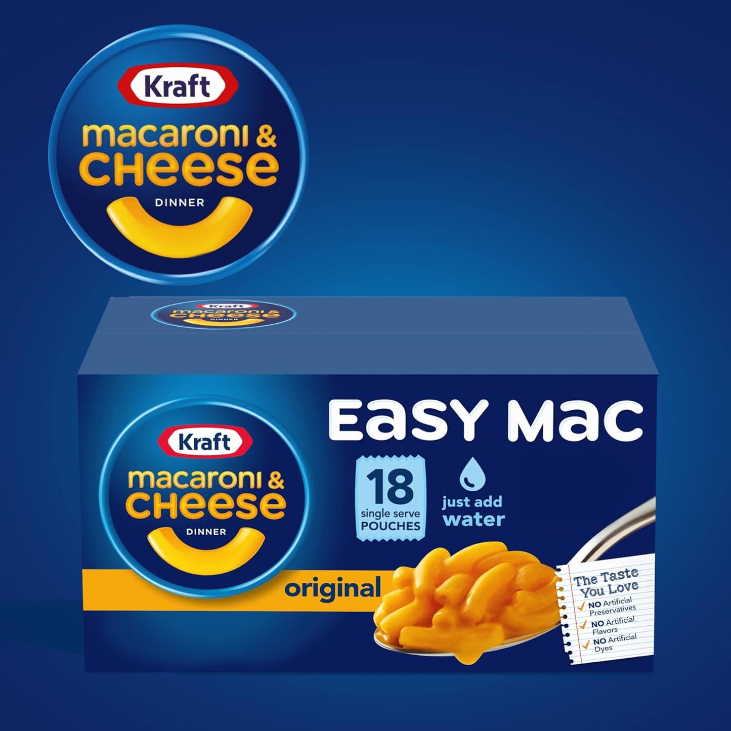 Kraft Easy Mac Original Macaroni & Cheese Microwavable Dinner (18 ct Packets)(Packaging May Vary)