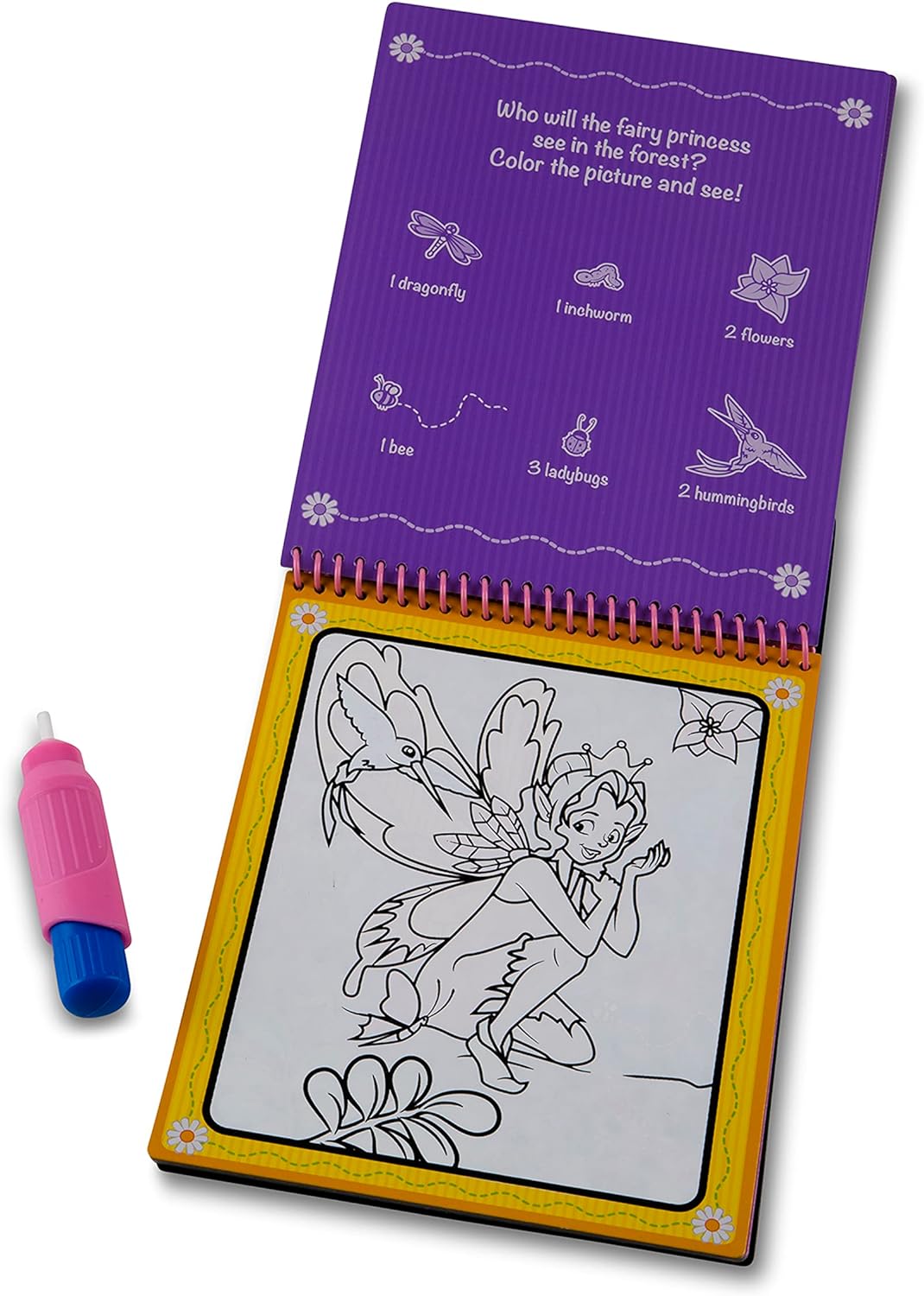 Melissa & Doug On the Go Water Wow! Reusable Water-Reveal Activity Pad - Fairy Tale - Imagine Ink Coloring Book, Stocking Stuffers For Kids Ages 3+, Travel Toys For Toddlers, 2 Piece Set
