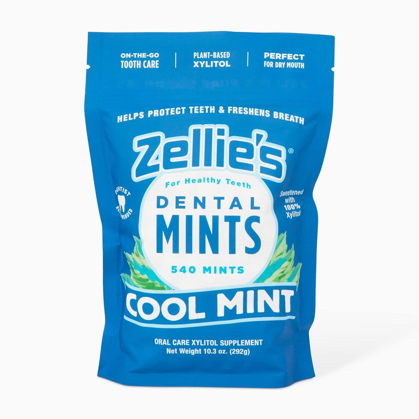 Zellie's | 100% Xylitol Sugar Free Cool Mint Breath Mints | Non-GMO, Low-Calorie, Gluten Free, Vegan & Kosher Mints (540 Count - Pack of 1)