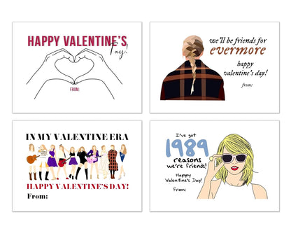 Swiftie Valentines Day Mini Cards - Classroom - Taylor Inspired - ts Friendship Gifts - Set of 24