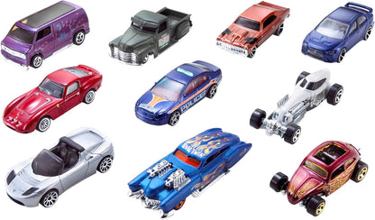 Hot Wheels Set of 10 1:64 Scale Toy Trucks and Cars for Kids and Collectors, Styles May Vary (Amazon Exclusive)