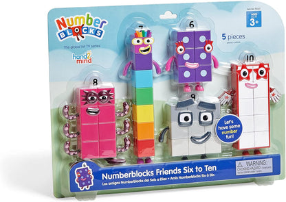 hand2mind Numberblocks Friends Six to Ten, Toy Figures Collectibles, Small Cartoon Figurines for Kids, Mini Action Figures, Character Play Figure Playsets, Imaginative Toys