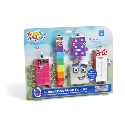 hand2mind Numberblocks Friends Six to Ten, Toy Figures Collectibles, Small Cartoon Figurines for Kids, Mini Action Figures, Character Play Figure Playsets, Imaginative Toys