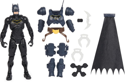 DC Comics, Batman Adventures, Batman Action Figure with 16 Armor Accessories, 17 Points of Articulation, 12-inch, Super Hero Kids Toy for Boys & Girls