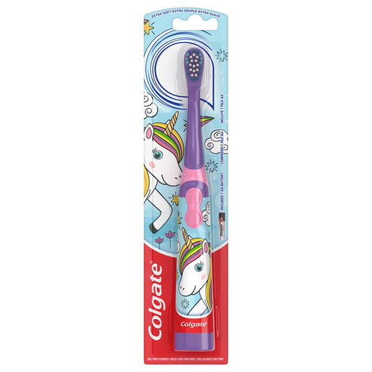 Colgate Kids Battery Powered Toothbrush, Unicorn, Extra Soft Toothbrush, Ages 3 and Up, 1 Pack