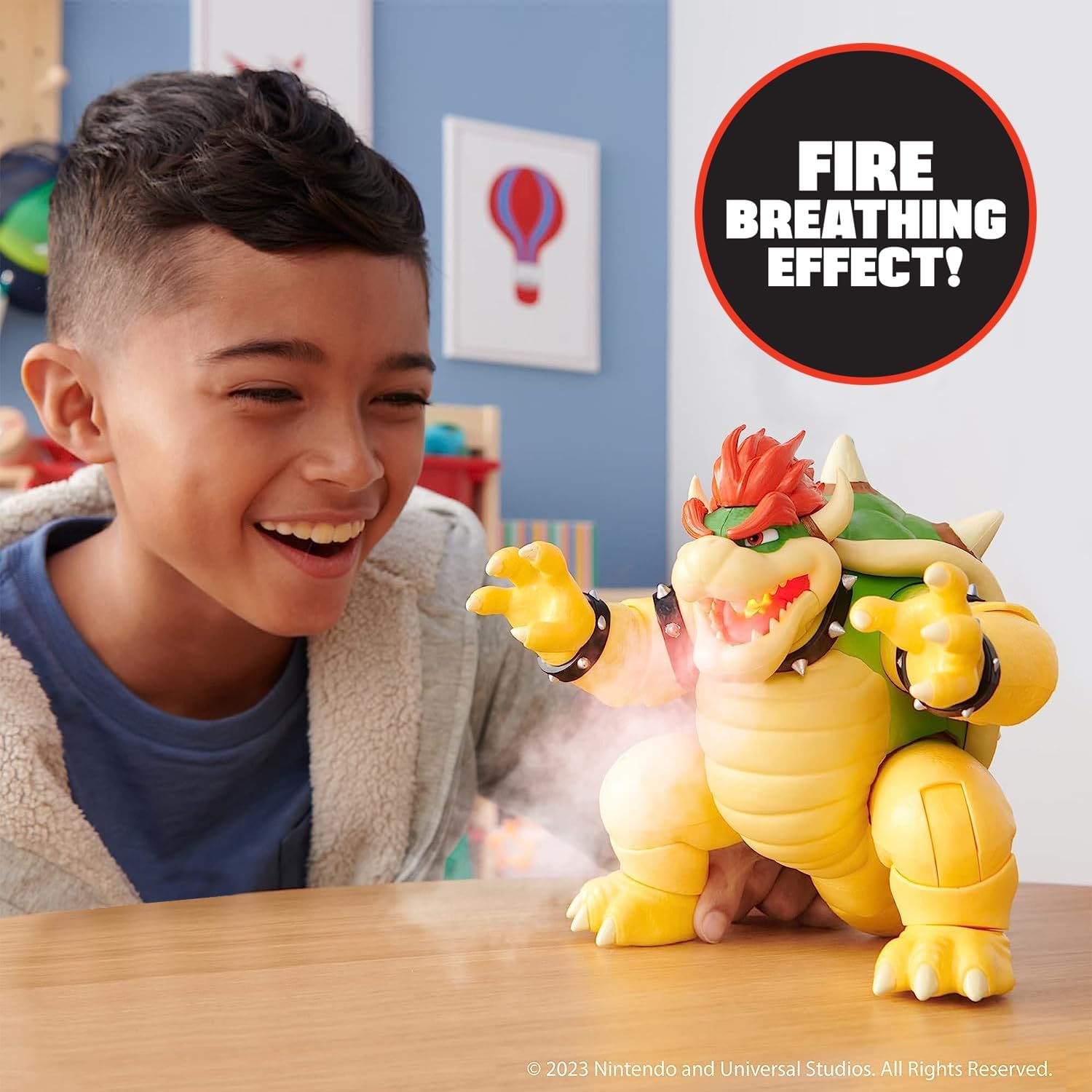 The Super Mario Bros. Movie 7-Inch Feature Bowser Action Figure with Fire Breathing Effects