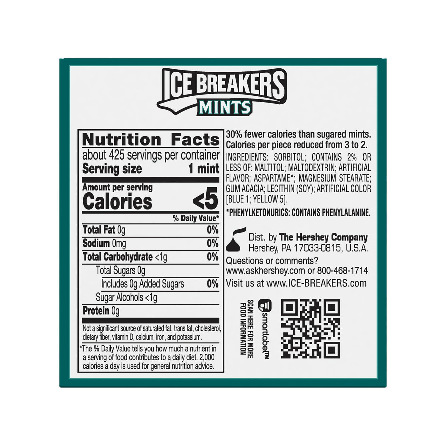 ICE BREAKERS Wintergreen Sugar Free Breath Mints Tins, 1.5 oz (8 Count)