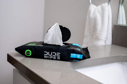 DUDE Wipes - Flushable Wipes Stocking Stuffers - 1 Pack, 48 Wipes - Unscented Extra-Large Adult Wet Wipes - Vitamin-E & Aloe for at-Home Use - Septic and Sewer Safe