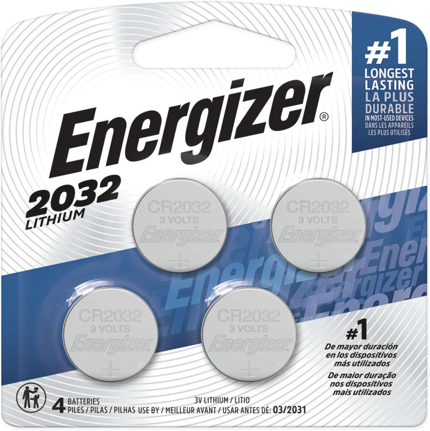 Energizer CR2032 Batteries, 3V Lithium Coin Cell 2032 Watch Battery