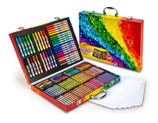 Crayola Inspiration Art Case Coloring Set - Rainbow (140ct), Art Kit For Kids, Toys for Girls & Boys, Holiday Gift For Kids [Amazon Exclusive]