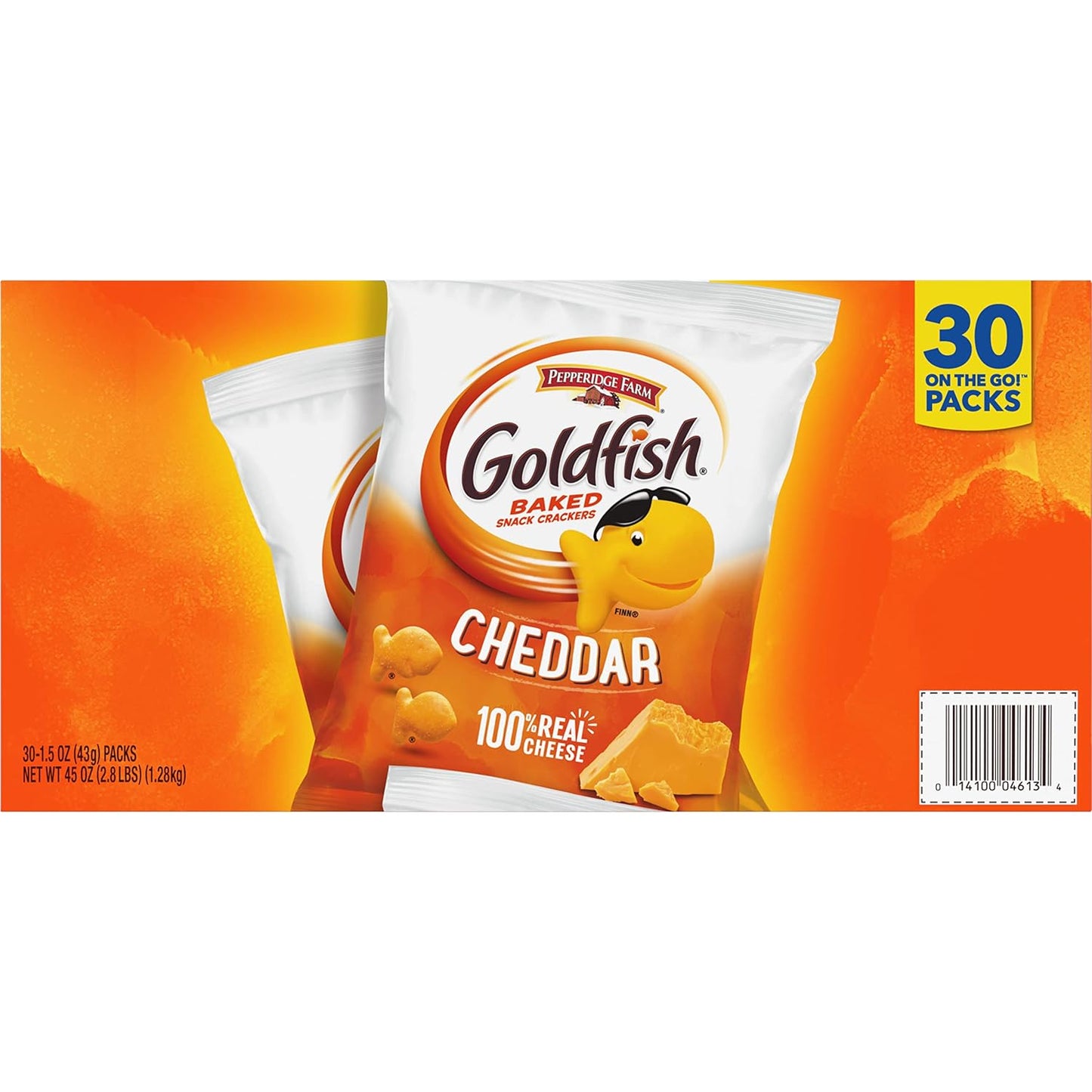 Pepperidge Farm Goldfish Cheddar Crackers, 1.5 oz. Snack Packs, 30-count Multi-pack Box