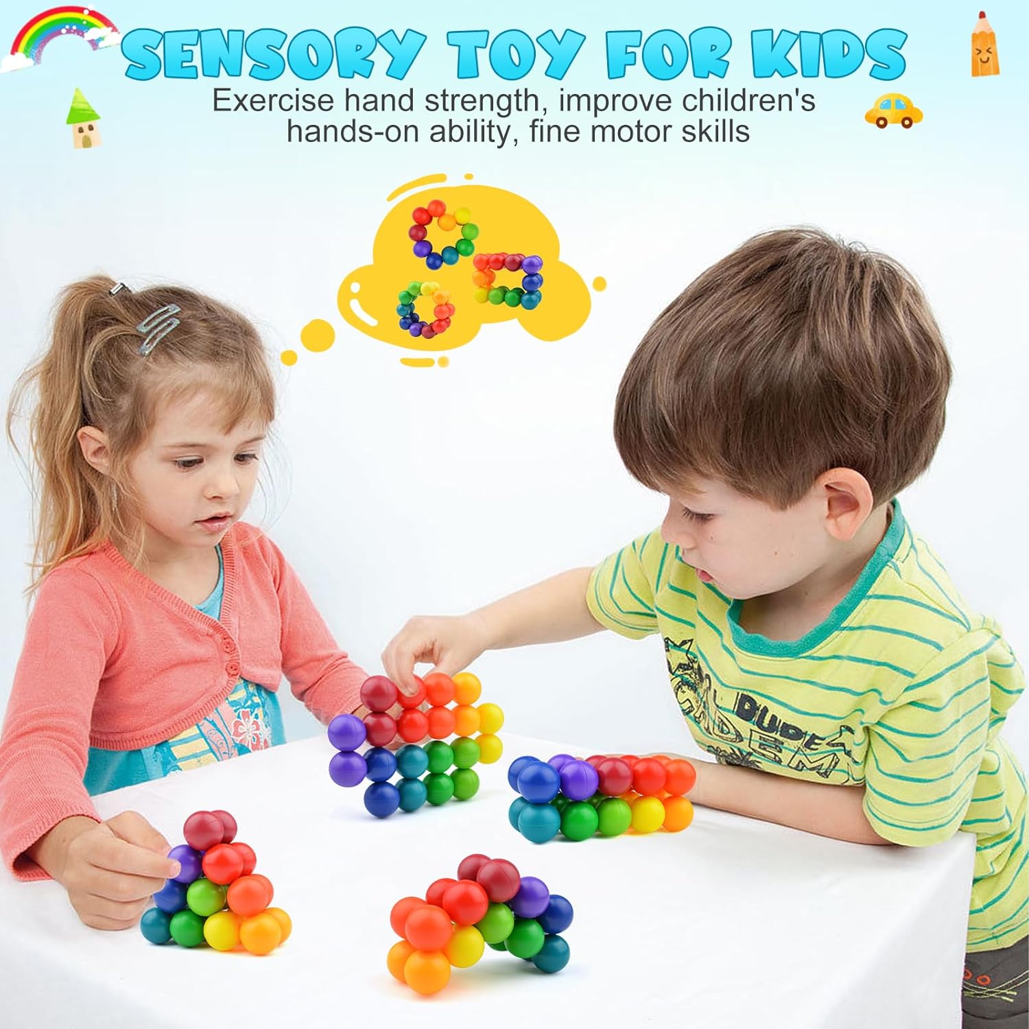 Yrissmiss Autism Sensory Toys for Autistic Children, Quiet Fidget Toys for Adults Kids, Toddler Toys for Airplane Car Travel, Autism Toys for Toddlers 3-4, Kids Travel Toys for Kids Ages 3-5 Gift