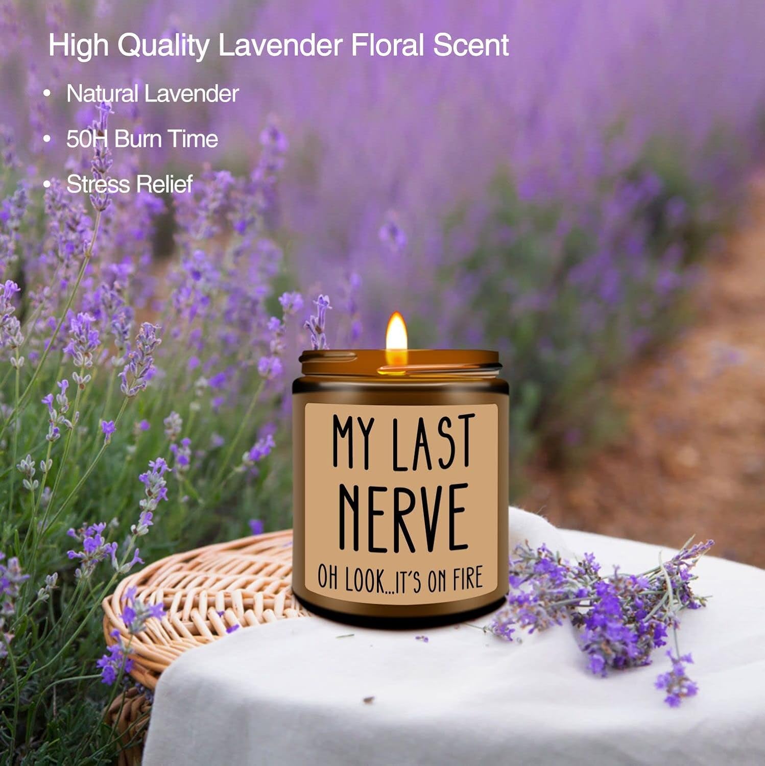 Homsolver Birthday Gifts for Women, Funny Gifts for Best Friend Women - My Last Nerve Candle - Unique Birthday Gifts for Women, Her, Mom, BFF, Best Friends, Girlfriend, Sister