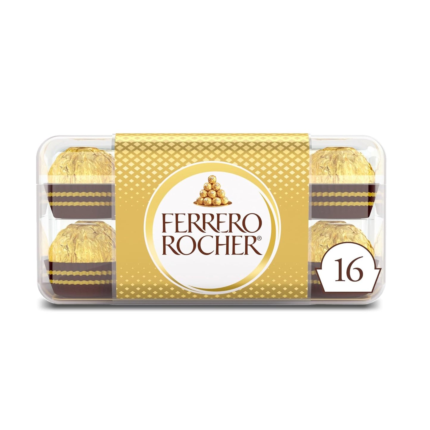 Ferrero Rocher, 16 Count, Premium Gourmet Milk Chocolate Hazelnut, Individually Wrapped Candy for Gifting, Great Easter Gift, 7 oz