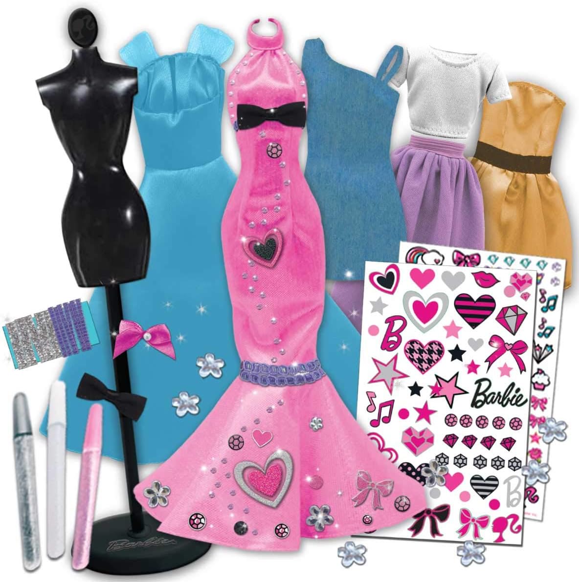 Barbie Be a Fashion Designer Doll Dress Up Kit, 5 Outfits