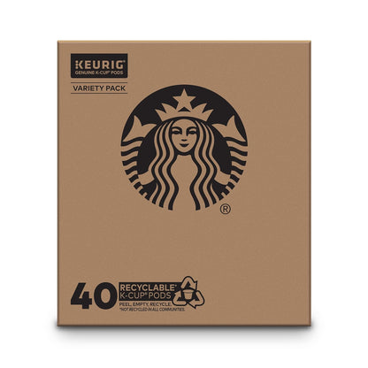 Starbucks K-Cup Coffee Pods—Starbucks Blonde, Medium, Dark Roast & Flavored Coffee—Variety Pack for Keurig Brewers—1 box (40 pods total)