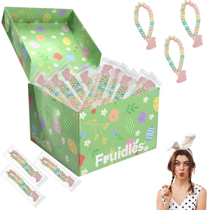 Easter Bunny Candy Bracelet, Multicolor Fruit-Flavored Chewables for Party Favors