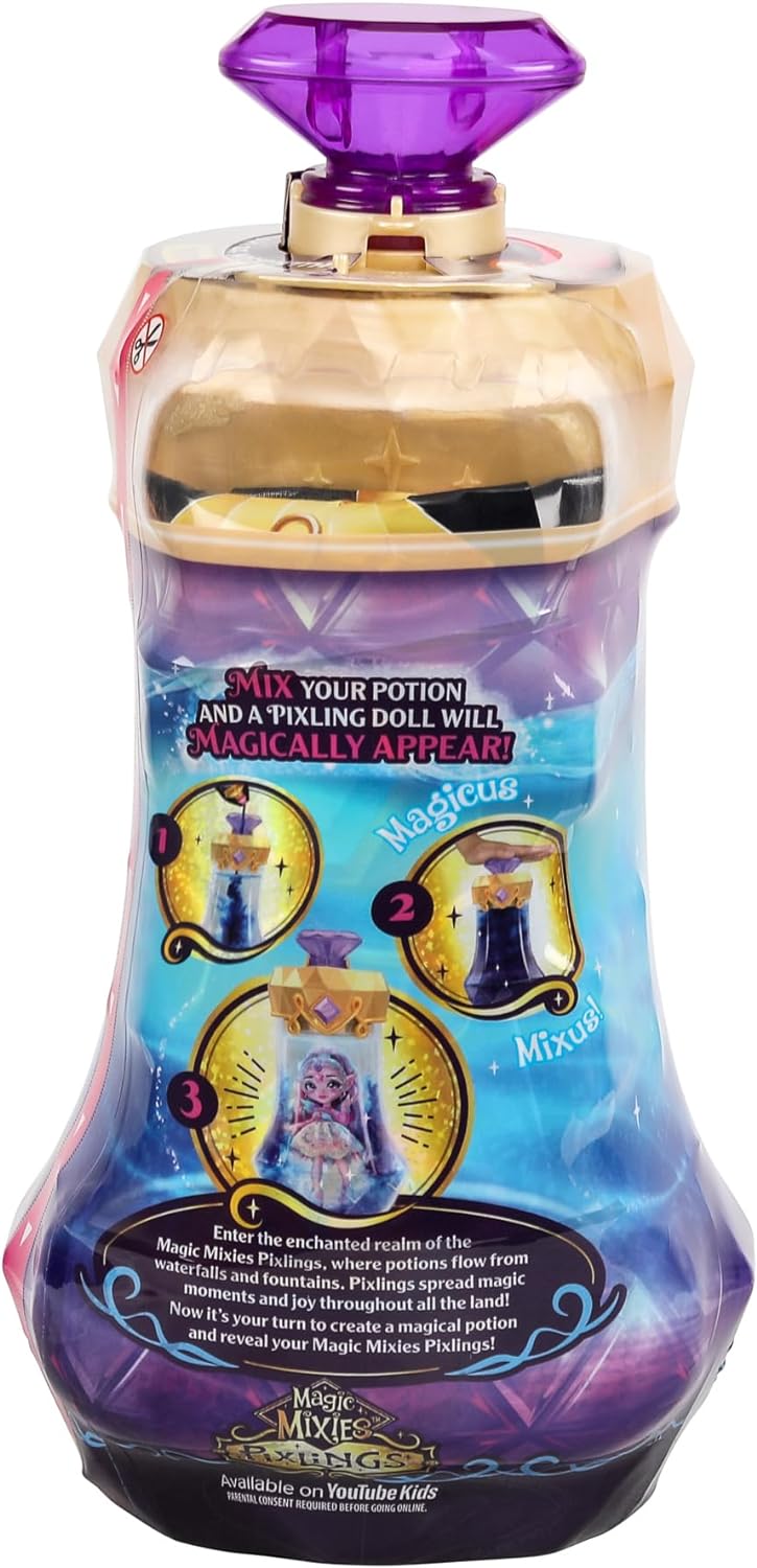 Magic Mixies Pixlings. Marena The Mermaid Pixling. Create and Mix A Magic Potion That Magically Reveals A Beautiful 6.5" Pixling Doll Inside A Potion Bottle!, Small