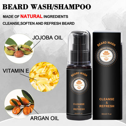 Upgraded Beard Grooming Kit w/Beard Conditioner,Beard Oil,Beard Balm,Beard Brush,Beard Shampoo/Wash,Beard Comb,Beard Scissors,Storage Bag,Beard E-Book,Beard Care Gifts for Men Him