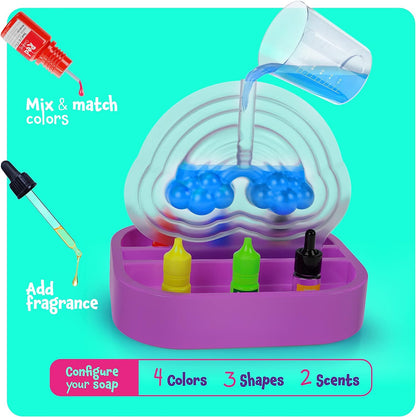 Unicorn Soap Making Kit - Girls Crafts DIY Project Age 6+ Year Old Kids Girl Gifts Science STEM Activity Teenage Christmas Gift Make Your Own Kits Craft Toys Ages 6 7 8 9 10 11 12