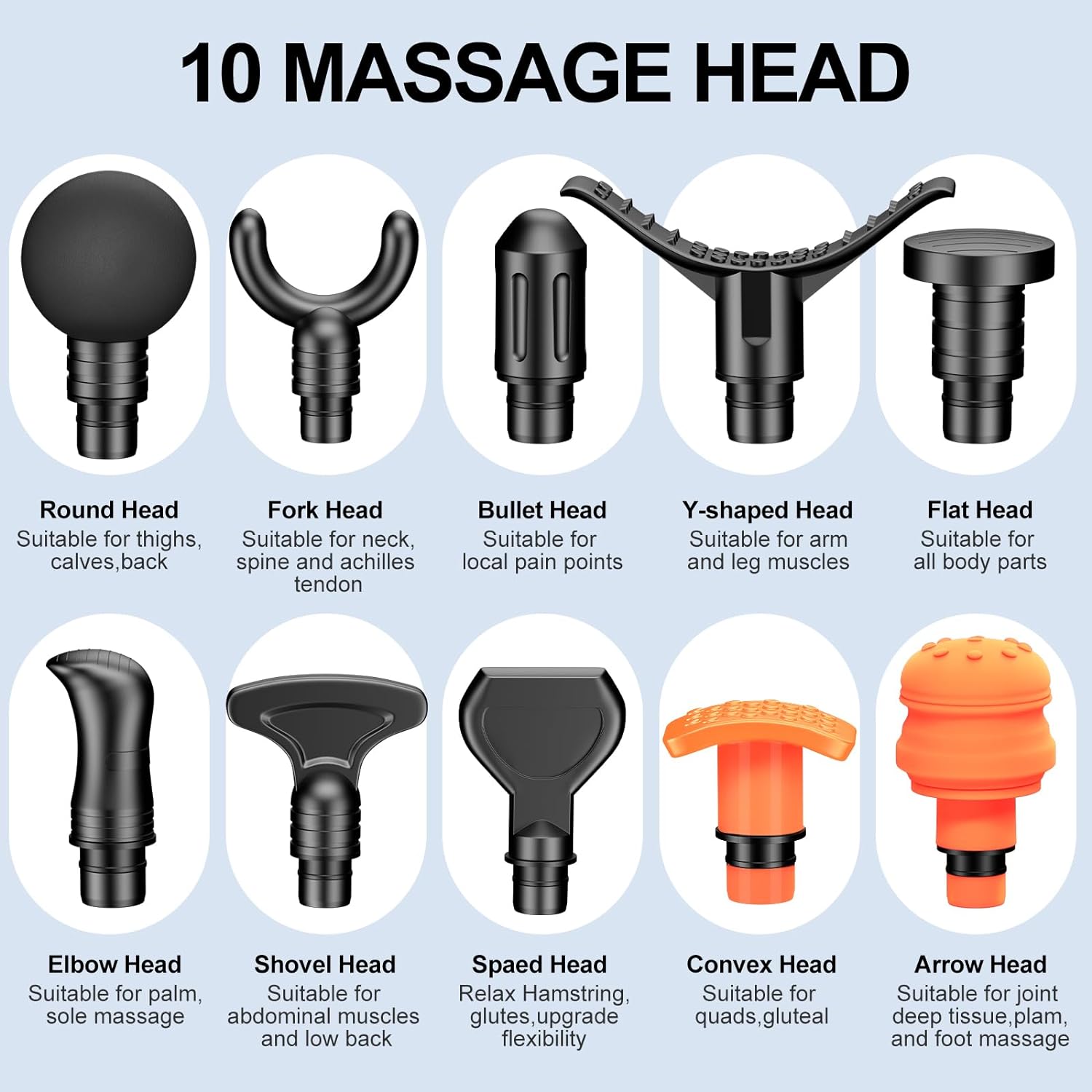 RAEMAO Massage Gun Deep Tissue, Back Massage Gun for Athletes for Pain Relief Attaching 10 PCS Specialized Replacement Heads, Percussion Massager with 10 Speeds & LED Screen, Carbon