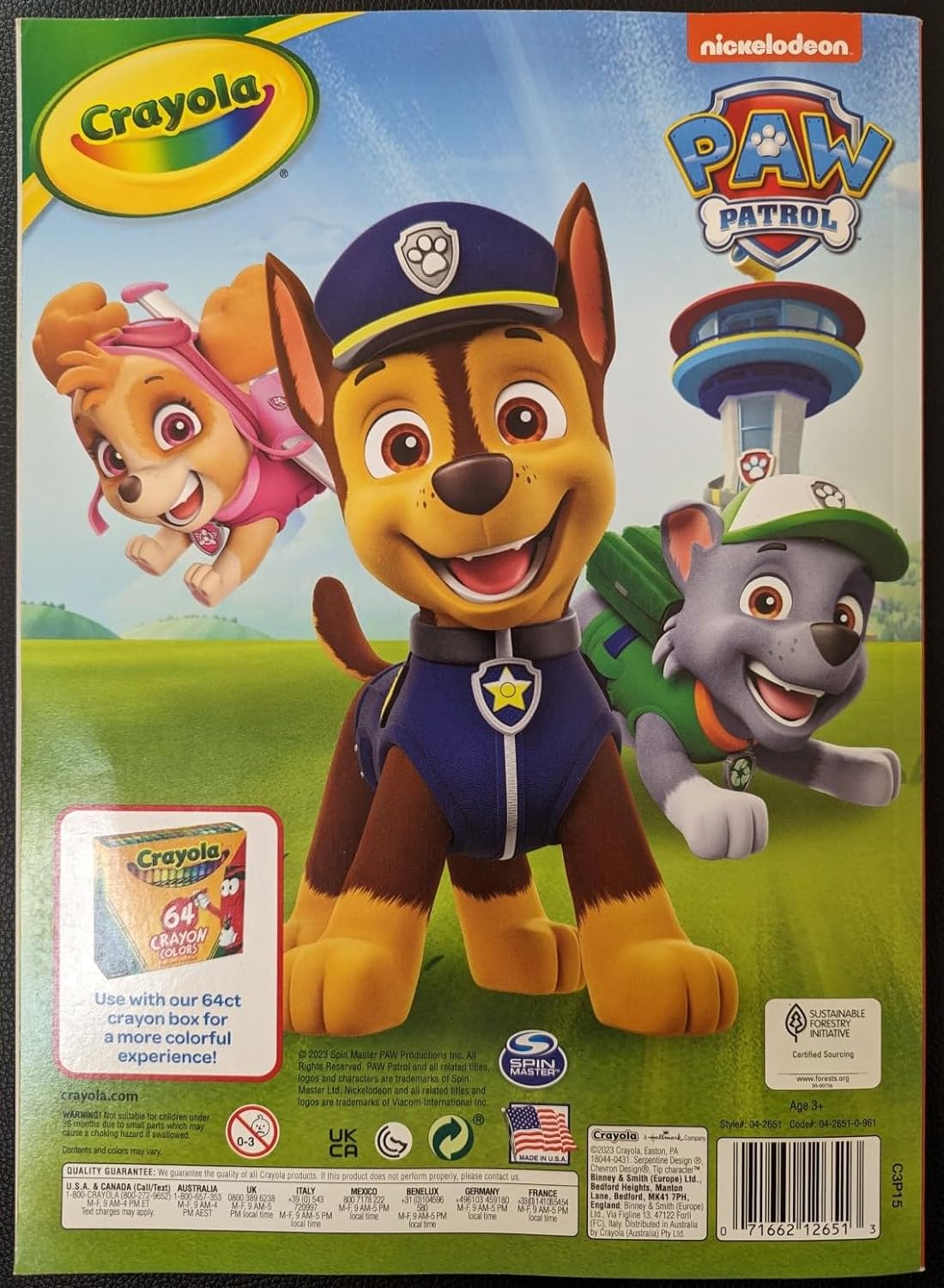 Crayola Paw Patrol Coloring Book with Stickers, Gift for Kids, 288 Pages, Ages 3, 4, 5, 6