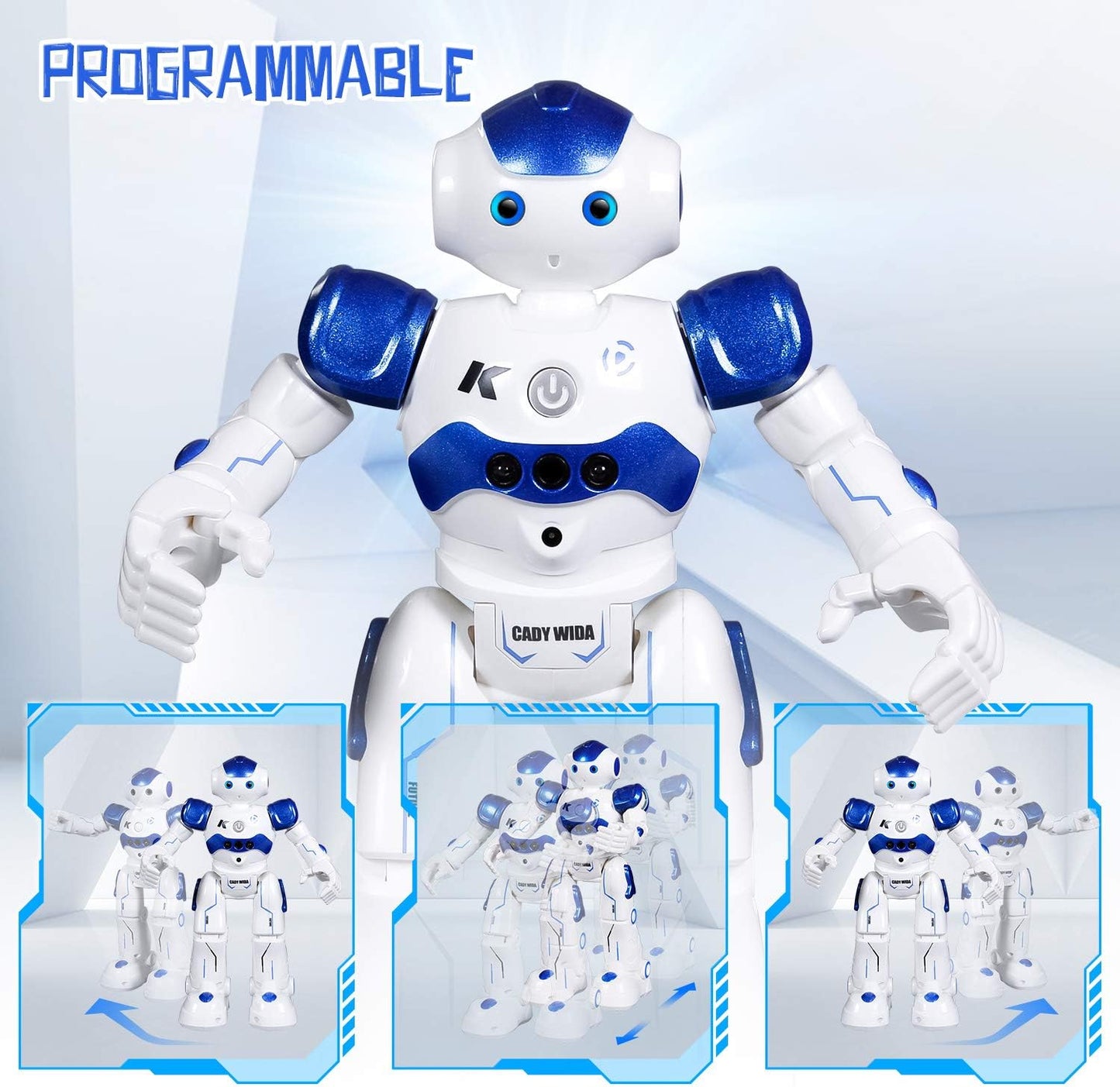 SGILE RC Robot Toy, Gesture Sensing Remote Control Robot for Kids Age 3 4 5 6 7 8 12 Year Old Boys Girls Birthday Gift Present, Blue