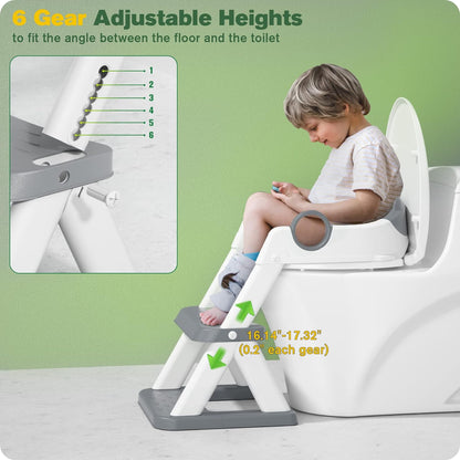 Rabb 1st Potty Training Seat, Upgrade Toddler Toilet Seat for Kids Boys Girls, 2 in 1 Potty Training Toilet, Splash Guard Anti-Slip Pad Step Stool