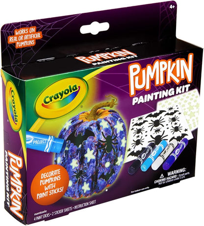 Crayola Galaxy No Carve Pumpkin Decorating Kit, Less Mess Kids Paint Set, Glow in The Dark Stickers