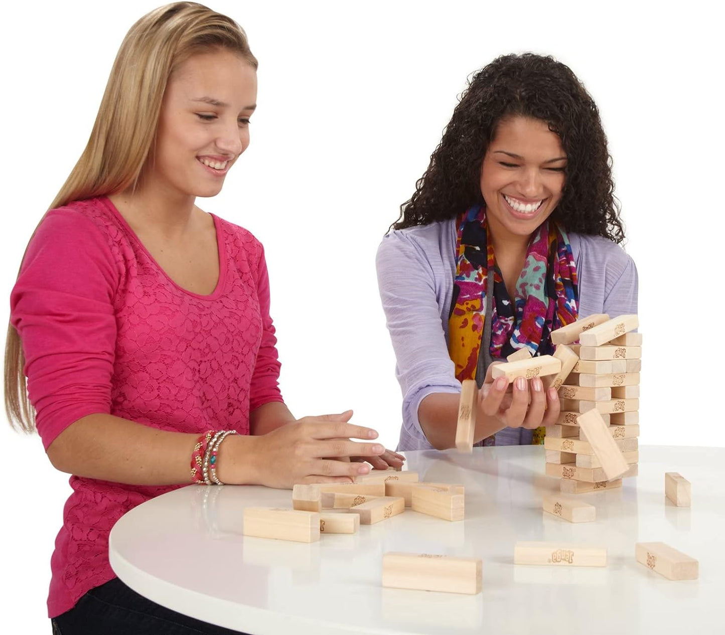 Jenga Classic Game with Genuine Hardwood Blocks, Stacking Tower Game for 1 or More Players, Kids Ages 6 and Up