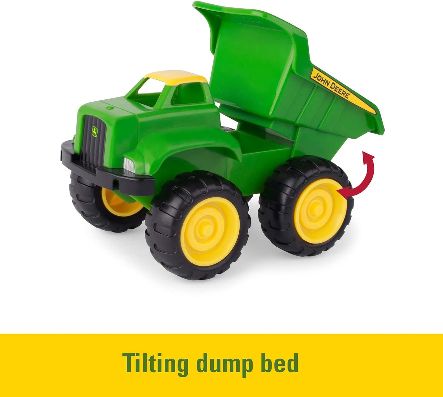 John Deere Sandbox Toys Vehicle Set - Includes Dump Truck Toy, Tractor Toy with Loader - 6 Inch - 2 Count, Green, Frustration Free Packaging