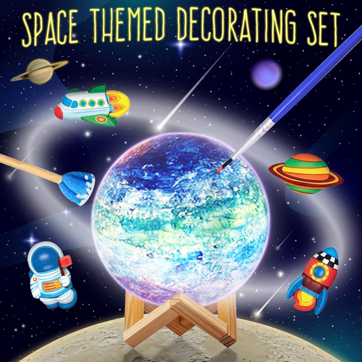 Paint Your Own Moon Lamp Kit, Christmas Gifts DIY Space Moon Night Light, Art Supplies Arts & Crafts Kit, Arts and Crafts for Kids Ages 8-12, Toys Girls Boy Birthday Gift Ages 3 4 5 6 7 8 9 10 11 12+